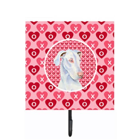 Jensendistributionservices 4.25 x 7 in. Great Dane Valentines Love and Hearts Leash Or Key Holder MI1712590